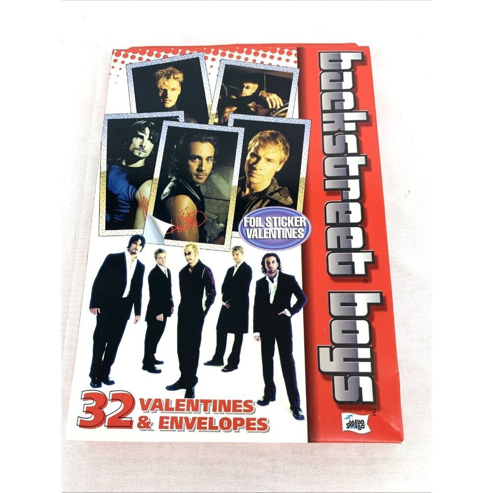 Backstreet Boys BSB Valentines Foil Stickers Cards Smello Mello 2001 Sealed NOS